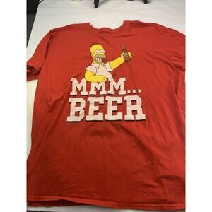 Homer Mmm Beer The Simpsons T-Shirt Men's Size 2XL Red